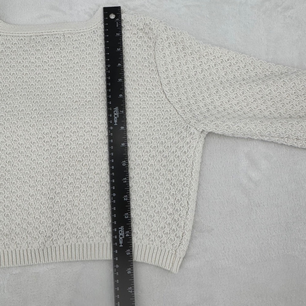 Willow & Wind Cream Pink Floral Applique Cropped Cardigan Sweater, Womens Medium - Picture 7 of 7